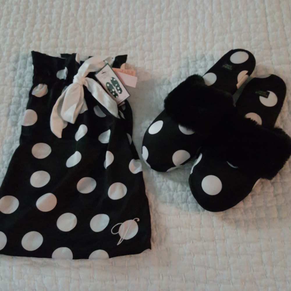Victoria's Secret Satin Dot Slippers Medium M